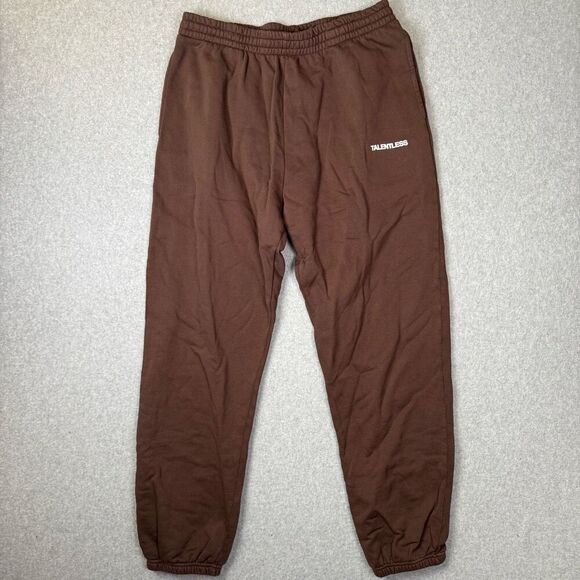 Talentless Mens Size XXL Elastic Waist Sweatpants Brown 100% Cotton Pockets - Picture 1 of 8